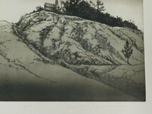 吉川優 風景画(山道と月) 銅版画 エッチング シートのみ 保管品 ⑦w230075_画像7