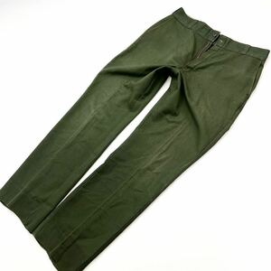 USA製 ☆ ディッキーズ ☆ Dickies 70s 80s 絶妙雰囲気♪ カーキ グリーン W35 ワークパンツ アメカジ ストリート 古着MIX■Ja5545