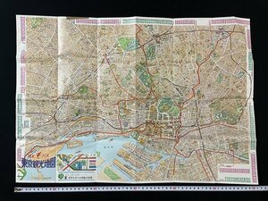 ｊ◇　古い地図　はとバス東京観光地図　線路図　路線図　はとバスのりば　はとバス営業所　パンフレット/A06