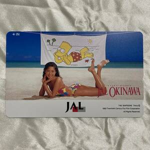 SK【未使用】 沼倉絵里子 【テレカ】　日本航空　JAL　水着　ビキニ　セクシー　OKINAWA　沖縄　 テレホンカード 50度数