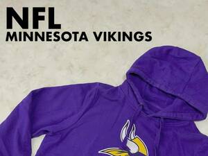 ☆送料無料☆ NFL PRO LINE USA直輸入 古着 MINNESOTA VIKINGS ミネソタ・バイキングス プルオーバー パーカー レディース 2XL パープル