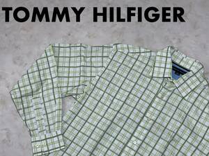 ☆送料無料☆ TOMMY HILFIGER トミーヒルフィガー USA直輸入 古着 チェック 長袖 マチ付き シャツ メンズ S 大きめ トップス 中古 即決