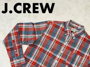 * бесплатная доставка * J.CREW J Crew б/у одежда длинный рукав проверка . с карманом кнопка down тонкий рубашка мужской L Great ps б/у быстрое решение 