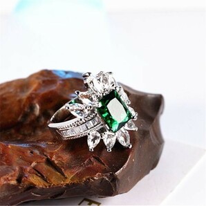 ▼ダイヤ屋本舗▼【希少なGreen系】■エメラルドダイヤモンドリング■《3ct》※刻印有※#プラチナ仕上#の画像3