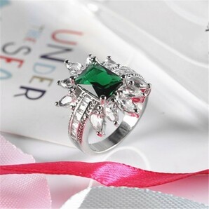 ▼ダイヤ屋本舗▼【希少なGreen系】■エメラルドダイヤモンドリング■《3ct》※刻印有※#プラチナ仕上#の画像2