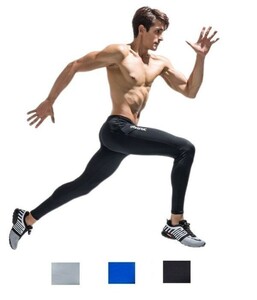  free shipping men's leggings sport tights fitness leggings running wear Jim running YD0002 gray L