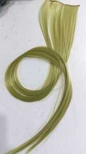  yellow green. wig parts * clip attaching wool .,ek stereo .* light green * strut wool bundle *