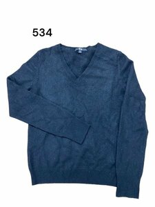 カシミヤ100％ UNIQLO ユニクロ Vネック セーター レディース M ブラック系 トップスNo.534