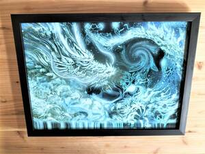 Art hand Auction Tatsumi Fair♪☆Modern ink painter, artist Hakudou Water Dragon (replica) autographed /Hakudouroom. Modern art, painting, free shipping♪, Artwork, Painting, others