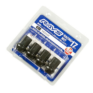 RAYS Rays L35 racing nut M12×P1.25 black medium type 4 piece pack 17HEX