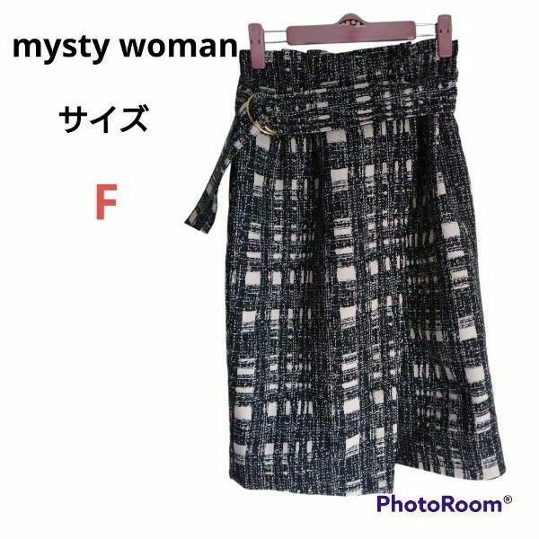 mysty woman ミスティウーマン 【F】ミディ丈 ベルト ポケット有り