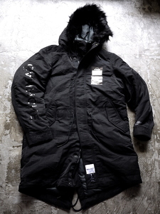 極少入荷 22AW/NY購入 BLACK/M/NIKE DOUBLE ZIP 'CAMPIONE' Down Fill Parka Hooded Jacket ''SHIELD LABEL''/Mods coat/ダウン