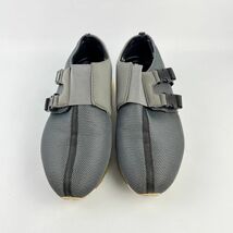 Tomo&Co × NAME. ネーム DOUBLE MONK SNEAKERS 26.0 スニーカー クリアソール メッシュ メンズ グレー/ZB63_画像2