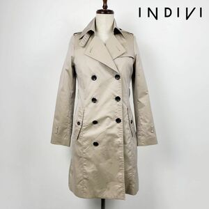  beautiful goods INDIVI Indivi double breast trench coat spring coat liner attaching lady's spring outer beige size 36*ZB191