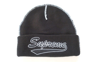 Supreme Contrast Stitch Beanieシュプリームビーニー黒