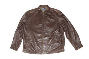 POLO RALPH LAUREN LEATHER JACKET SIZE XL BRWON ポロラルフローレン レザージャケット