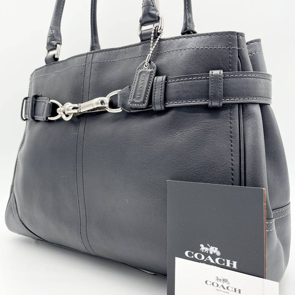 COACH コーチ グレー 馬車柄 ストラップ 2way-