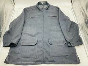 【中古】Quatoro Leoni uomo ブラック 黒 3Lサイズ メッシュ シースルー ジャケット JK 夏物 上着 アウター 紳士服 袖汚れ DM0221M