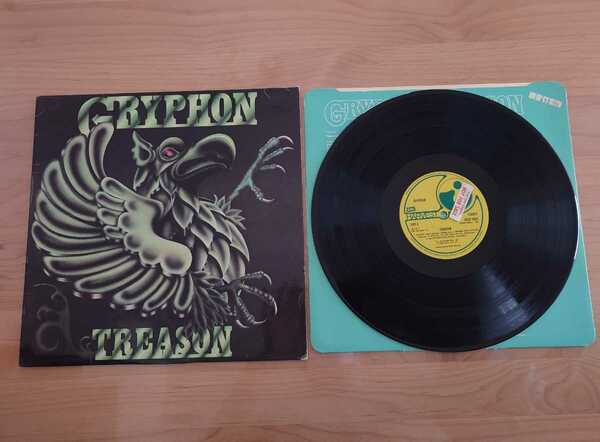 ★TREASON 反逆児★GRYPHON グリフォン★LPレコード★非売品シール★中古品★ジャケット経年汚れ・傷み★インナースリーブにシール貼付あり