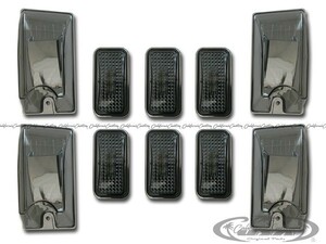 2003-2009y ハマー H2 SUV/SUT クリスタル LEDルーフマーカーランプ スモーク 10個セット フロント アンバー/リア レッド点灯