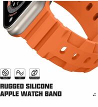 コンパチブル Apple watch バンド 38/40/41mm交換用 シリコンバンド スポーツバンド シリコン　全シリーズ対応　オレンジ_画像4