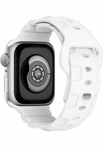 コンパチブル Apple watch バンド 42/44/45/49mm交換用 シリコンバンド スポーツバンド 長さ調整可能 シリコンブラック　白全シリーズ対応