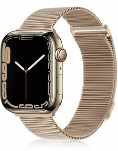 Apple Watchアップルウォッチ バンド38/40/41mm 交換ベルト　金属ステンレス　磁石留め　シリーズ2345678SE対応　工具不要　ローズゴールド