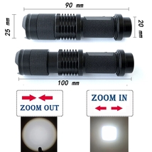 【定形外発送】Q5搭載 超高輝度LEDハンディライト(懐中電灯) 防水防腐加工 電池使用可 防災 アウトドア キャンプ 登山_画像4