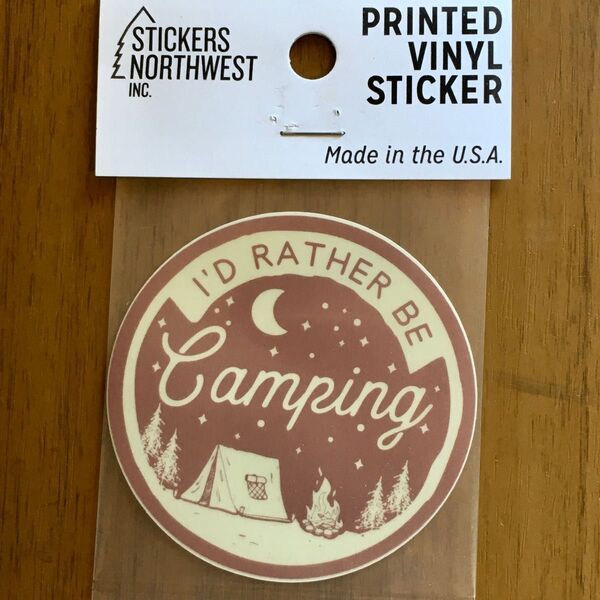 ステッカーズノースウエスト米国製アウトドアステッカー【I'D RATHER BE CAMPING】MADEINUSA キャンプ