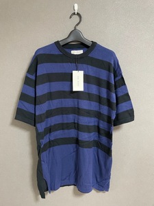 定価20900円 新品 VAINL ARCHIVE MIKE-L ボーダー ロング ワイド クルーネック ニット Tシャツ 2214027 ヴァイナルアーカイブ M 