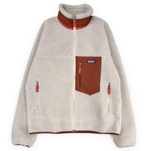 美品 20年製 PATAGONIA パタゴニア Classic Retro-X レトロ エックス 23056 FA20 切替 ボア フリース ジャケット L ベージュ×オレンジ