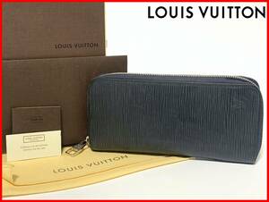 即決 LOUIS VUITTON ルイヴィトン ジッピーウォレット 紺 財布 箱・保存袋 ウォレット レディース メンズ D10