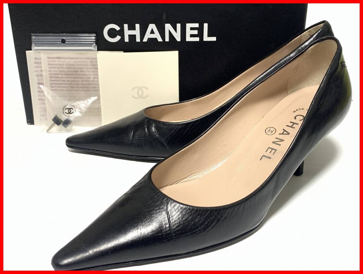 ❤️オンラインストア純正❤️ !箱付きCHANEL 36.5 パンプス ブラック