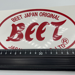 BEET 赤文字 ２枚セット 楕円大 ステッカー / 昭和 当時 暴走族 Z1 Z2 Z400FX CBX400F GT380 KH 250 400 CB400F カフェの画像2