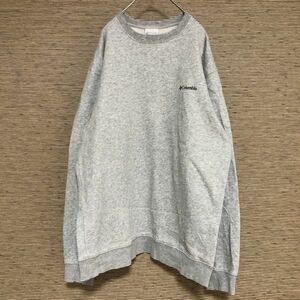 コロンビア　スウェット　ワンポイントロゴ　刺繍ロゴ　グレー　裏起毛　70 古着　入手困難　激レア　人気　入手困難 アースカラー Lサイズ