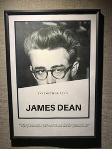 ジェームス ディーン JAMES DEAN タートアーネル arnel メガネ 50s A4 ポスター 額付き 送料込み ⅲ