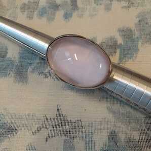 ピンククォーツ 水晶 指輪 約30.97g 約4cm×2.7cm×H3.2cm サイズ約15.5号