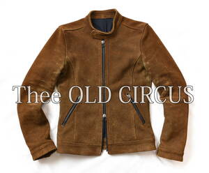 Thee OLD CIRCUS　肉厚なスウェードレザーを使用したシングルライダースジャケット(size1)　ジオールドサーカス　ブルゾン