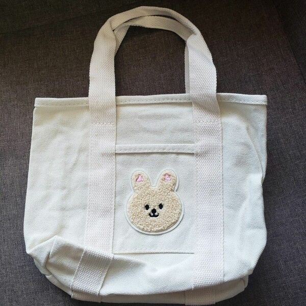 *Handmade*うさぎさんミニトートバッグ ナチュラル ベビー用品