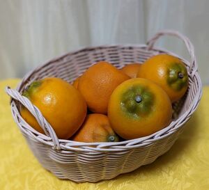 レトロな籐カゴ＆オレンジ