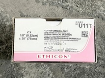 【新品】ETHICON/エチコン コットンアンビリカルテープ 白色ブレイド非吸収性テープ 3.2mm×75cm 24個入り U11T (60)TA23QK-W_画像2