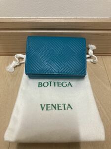  новый товар не использовался товар BOTTEGA VENETA Bottega Veneta три складывать кошелек оттенок голубого 