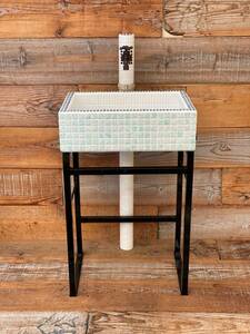  special price! work .. original Mino . tile sink sink garden sink square ONLY light blue 