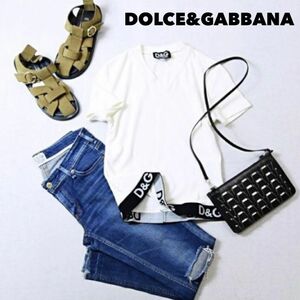 【美品】DOLCE&GABBANA vネックセーター ビックロゴ ドルガバ