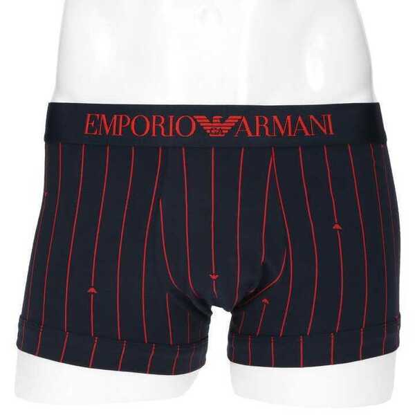 EMPORIO ARMANI エンポリオ アルマーニ LOGO MIX TRUNK ロゴ ミックス 前閉じ ボクサーパンツ メンズ 54050489 ミッドナイトブルー M