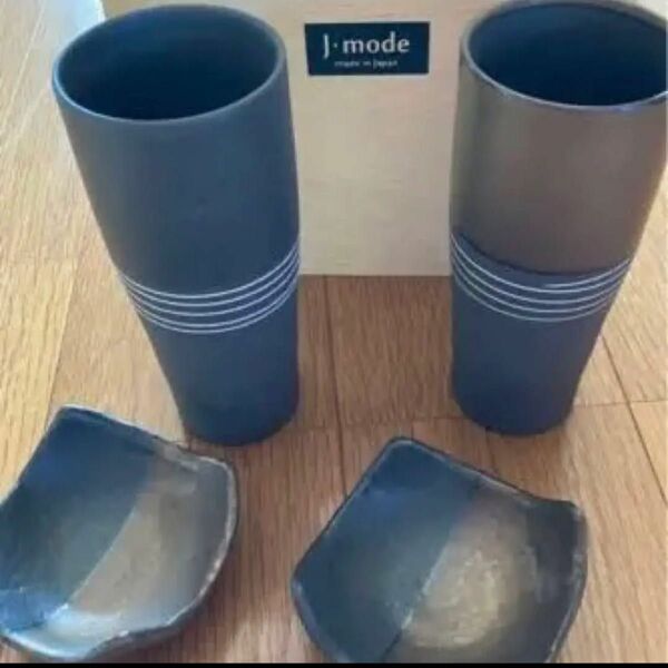 J-mode 陶器　ペアマグカップ　小鉢付き