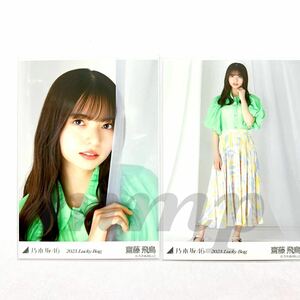 《乃木坂46》公式グッズ 生写真 2枚 セミコンプ　齋藤飛鳥　2023 luckybag 福袋 パステル　ヨリヒキ