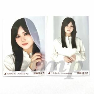 《乃木坂46》公式グッズ 生写真 2枚 伊藤理々杏　セミコンプ　2023 luckybag 福袋 カレンダー衣装　B ヨリヒキ