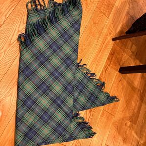 チェック柄 三角形 大判 ストール