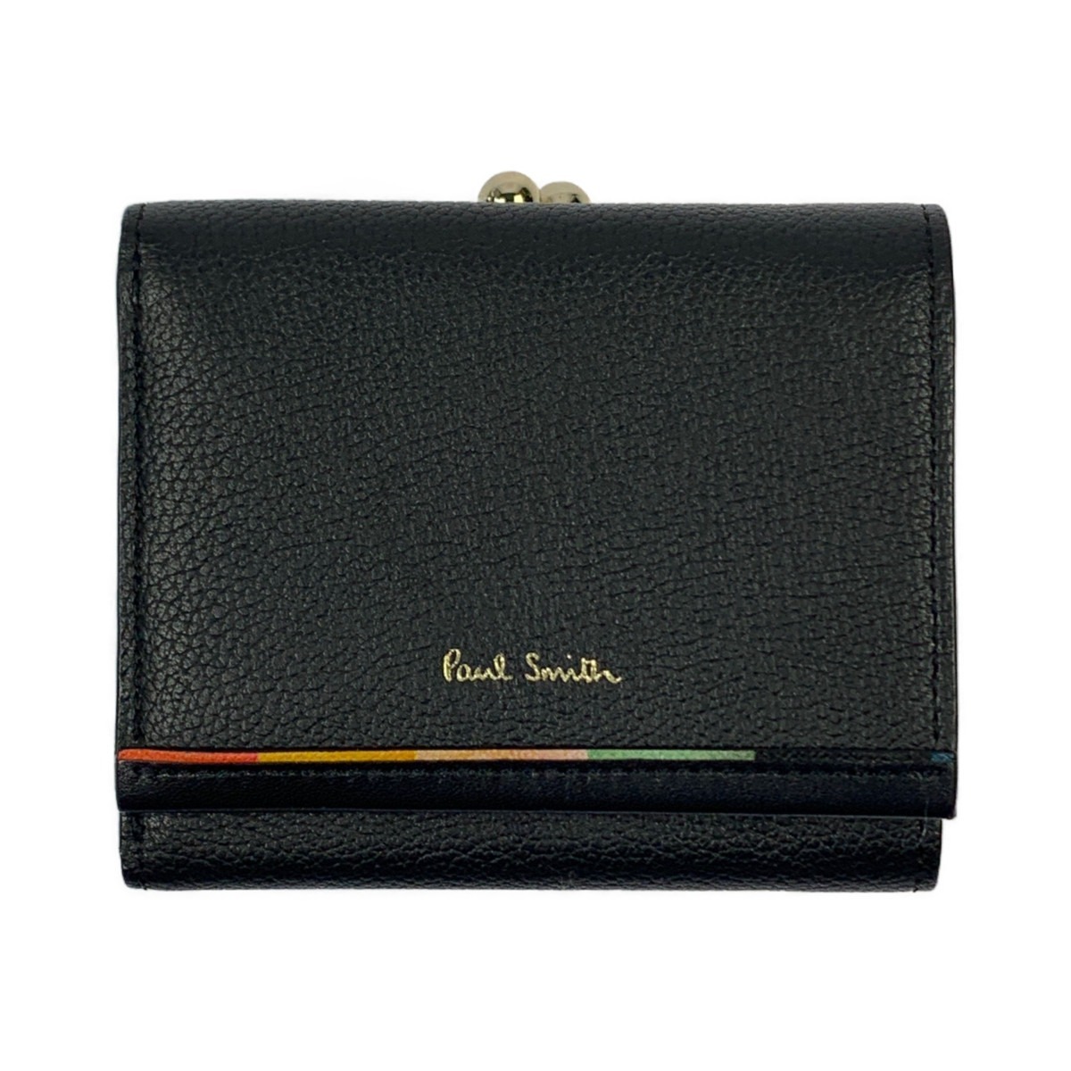 未使用☺︎Paul Smith ポールスミス 財布 ストライプ がま口 ネイビー